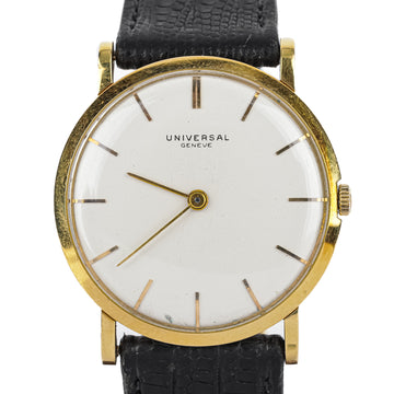 UNIVERSAL Geneve 18K Yellow Gold Watch 32mm - Black Leather Strap