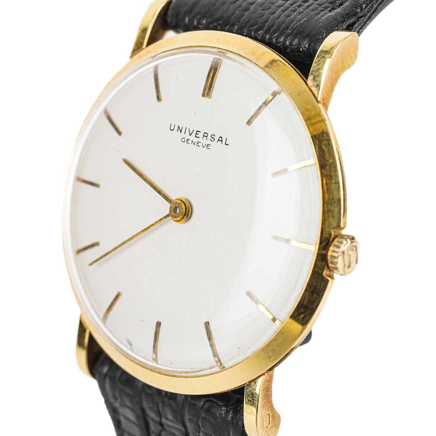 UNIVERSAL Geneve 18K Yellow Gold Watch 32mm - Black Leather Strap