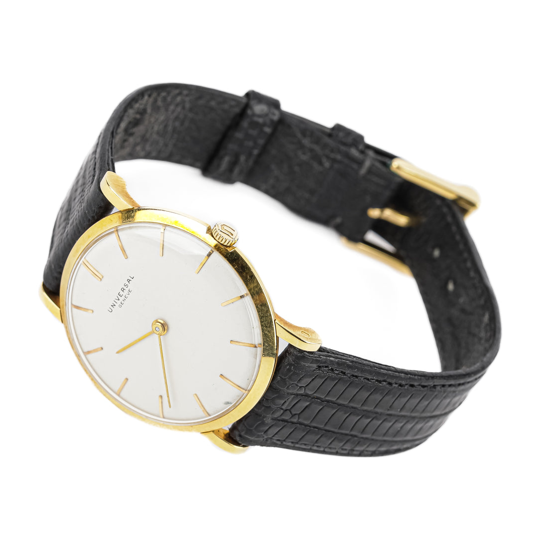 UNIVERSAL Geneve 18K Yellow Gold Watch 32mm - Black Leather Strap