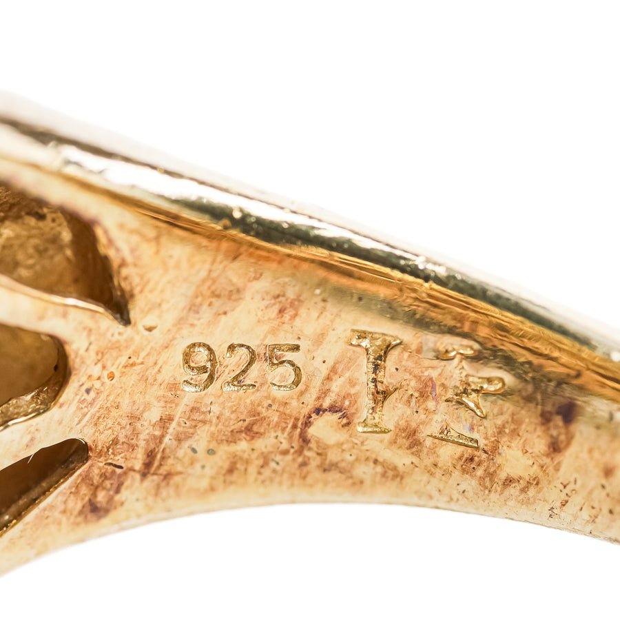 Vermeil Sterling Emerald Panther Ring