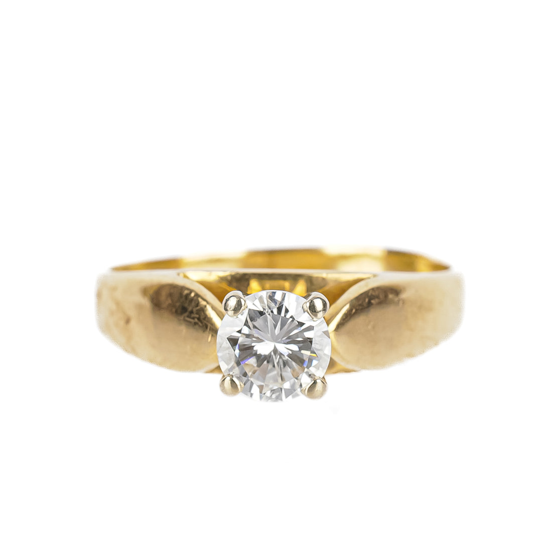 14K Yellow Gold Diamond Solitaire Ring