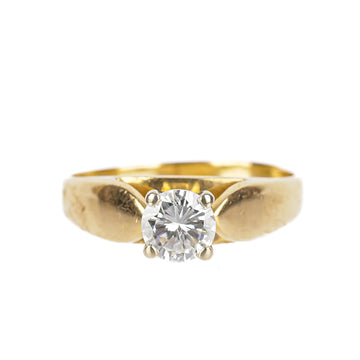 14K Yellow Gold Diamond Solitaire Ring