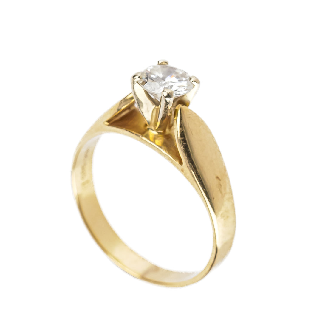 14K Yellow Gold Diamond Solitaire Ring