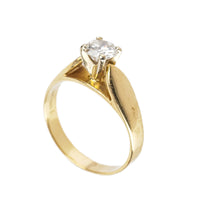 14K Yellow Gold Diamond Solitaire Ring