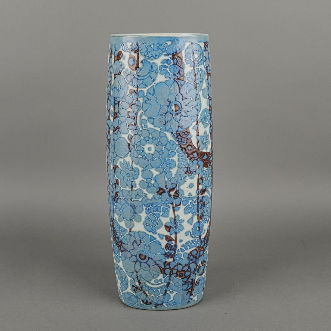 ROYAL COPENHAGEN Johanne Gerber Baca Blue Faience Vase 780/3101