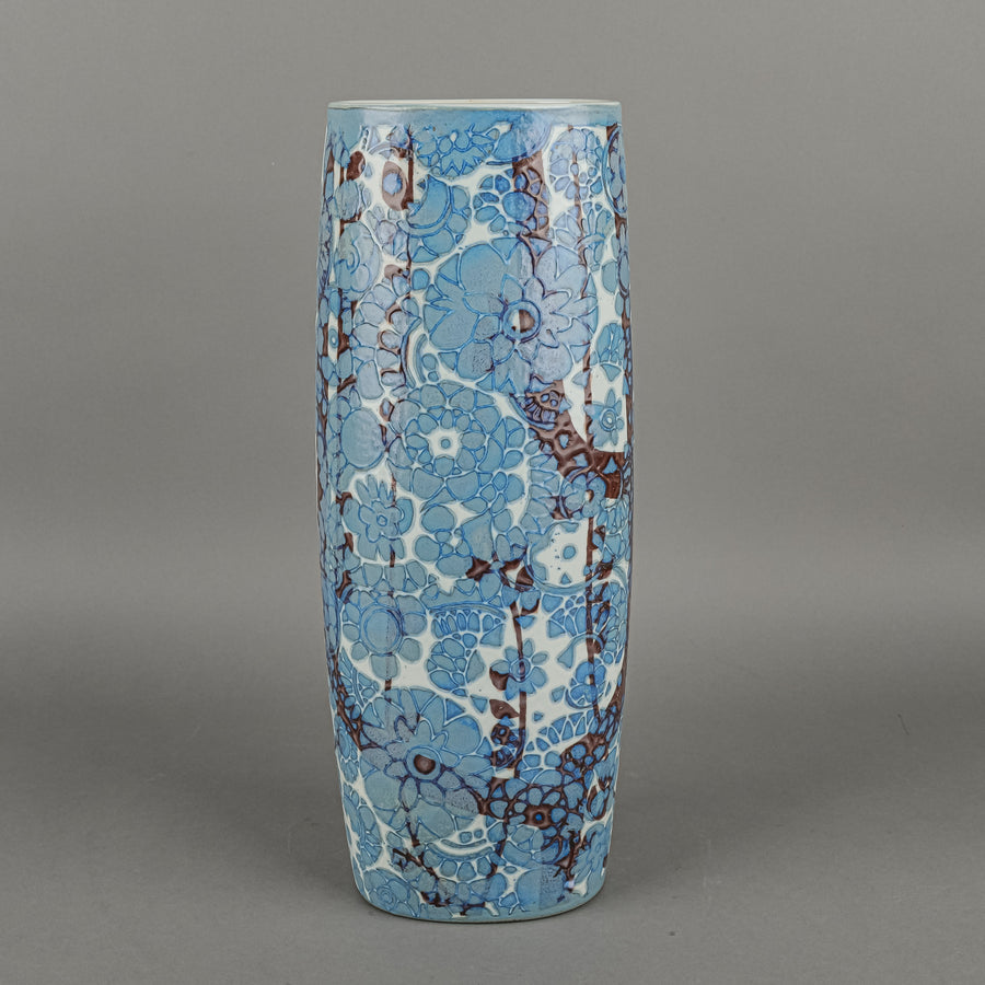 ROYAL COPENHAGEN Johanne Gerber Baca Blue Faience Vase 780/3101