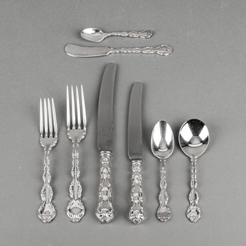 BIRKS Regency Plate Louis De France Silverplate Flatware - 10 Place Settings Plus Extras