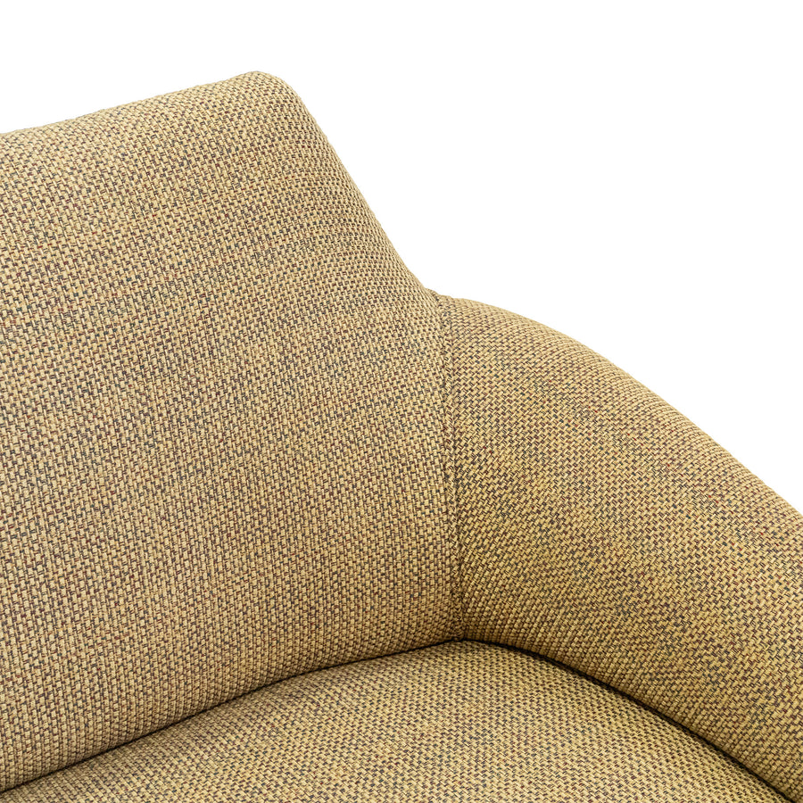 Vintage Wooden Framed Sofa With Taupe Upholstery