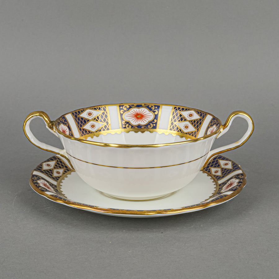 AYNSLEY Ki Ming 8491 Cream Soup And Saucers Set Of 4 - 8 Pieces
