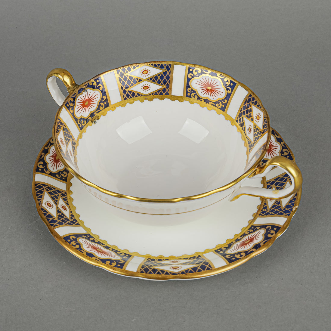 AYNSLEY Ki Ming 8491 Cream Soup And Saucers Set Of 4 - 8 Pieces