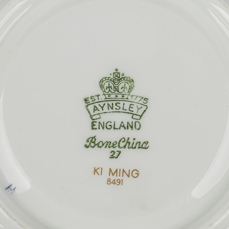 AYNSLEY Ki Ming 8491 Cream Soup And Saucers Set Of 4 - 8 Pieces