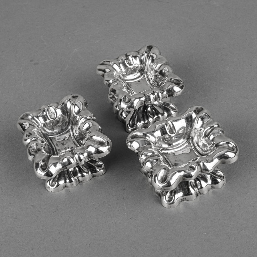 Austro Hungarian 813 Silver Salt Cellars Set Of 3