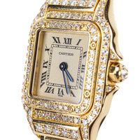 CARTIER 18K Yellow Gold Diamond Panthere Ladies Watch 22mm