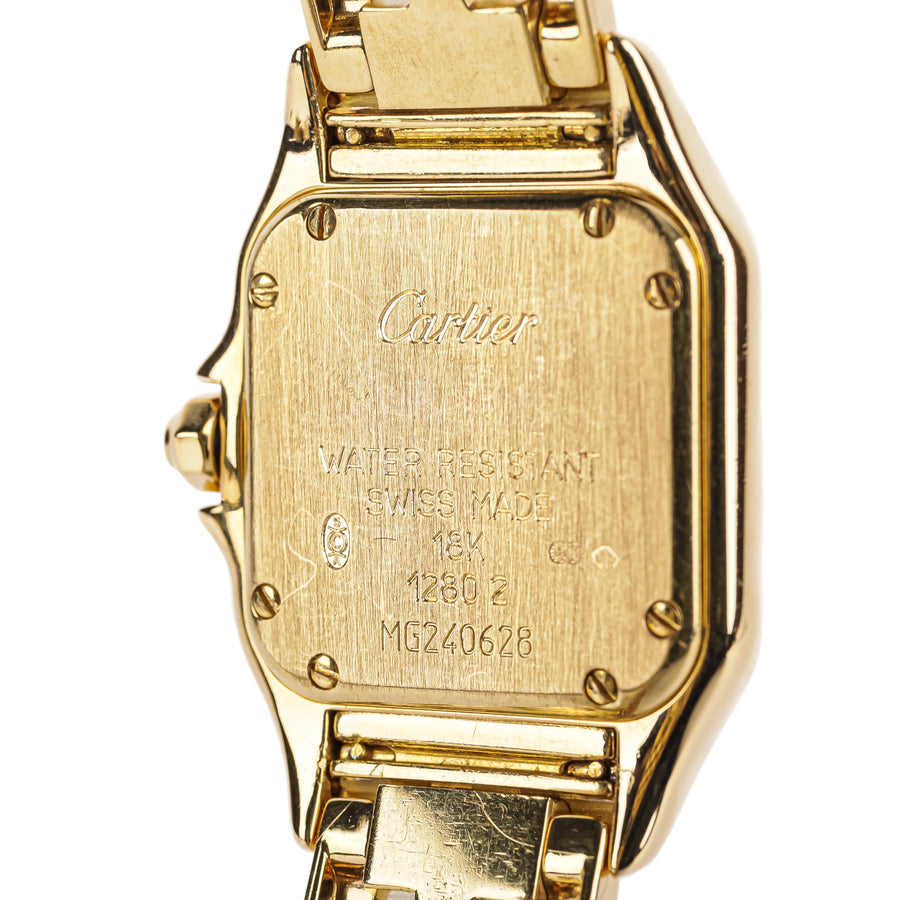 CARTIER 18K Yellow Gold Diamond Panthere Ladies Watch 22mm