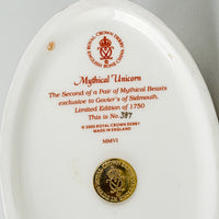 ROYAL CROWN DERBY Paperweight Mythical Unicorn