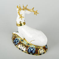 ROYAL CROWN DERBY Paperweight White Hart Heraldic Stag