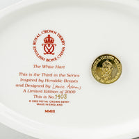 ROYAL CROWN DERBY Paperweight White Hart Heraldic Stag