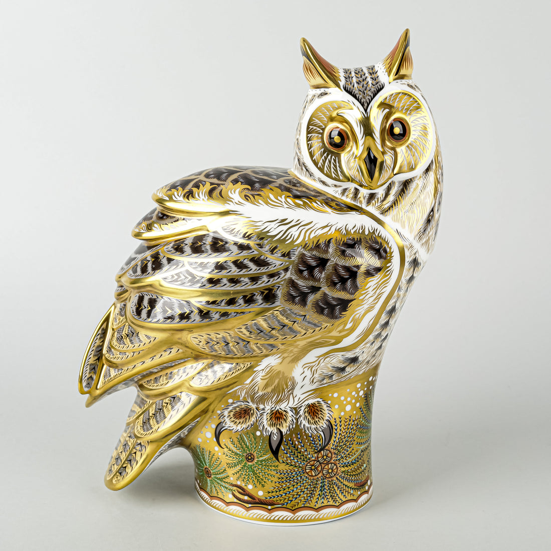 ROYAL CROWN DERBY Prestige Paperweight Long Eared Owl