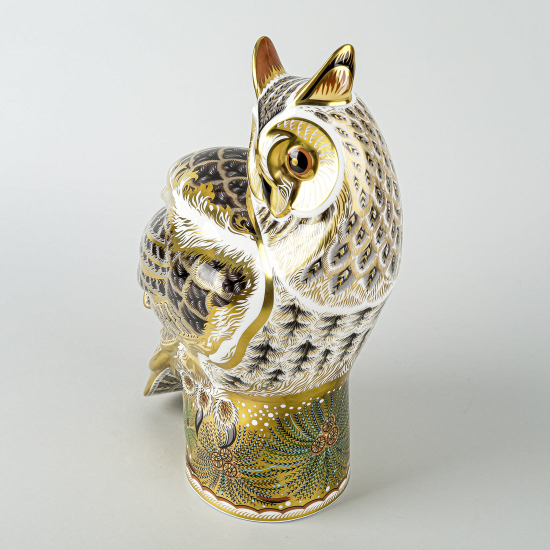 ROYAL CROWN DERBY Prestige Paperweight Long Eared Owl
