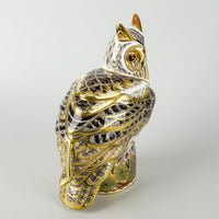 ROYAL CROWN DERBY Prestige Paperweight Long Eared Owl