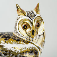 ROYAL CROWN DERBY Prestige Paperweight Long Eared Owl