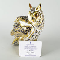 ROYAL CROWN DERBY Prestige Paperweight Long Eared Owl