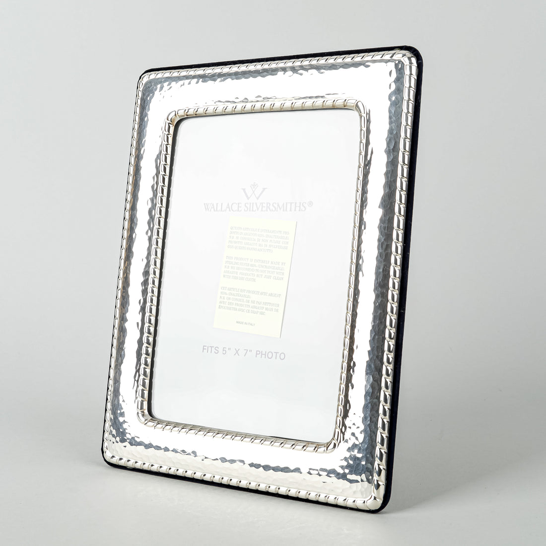 WALLACE Hammered Effect Sterling 5x7 Photo Frame