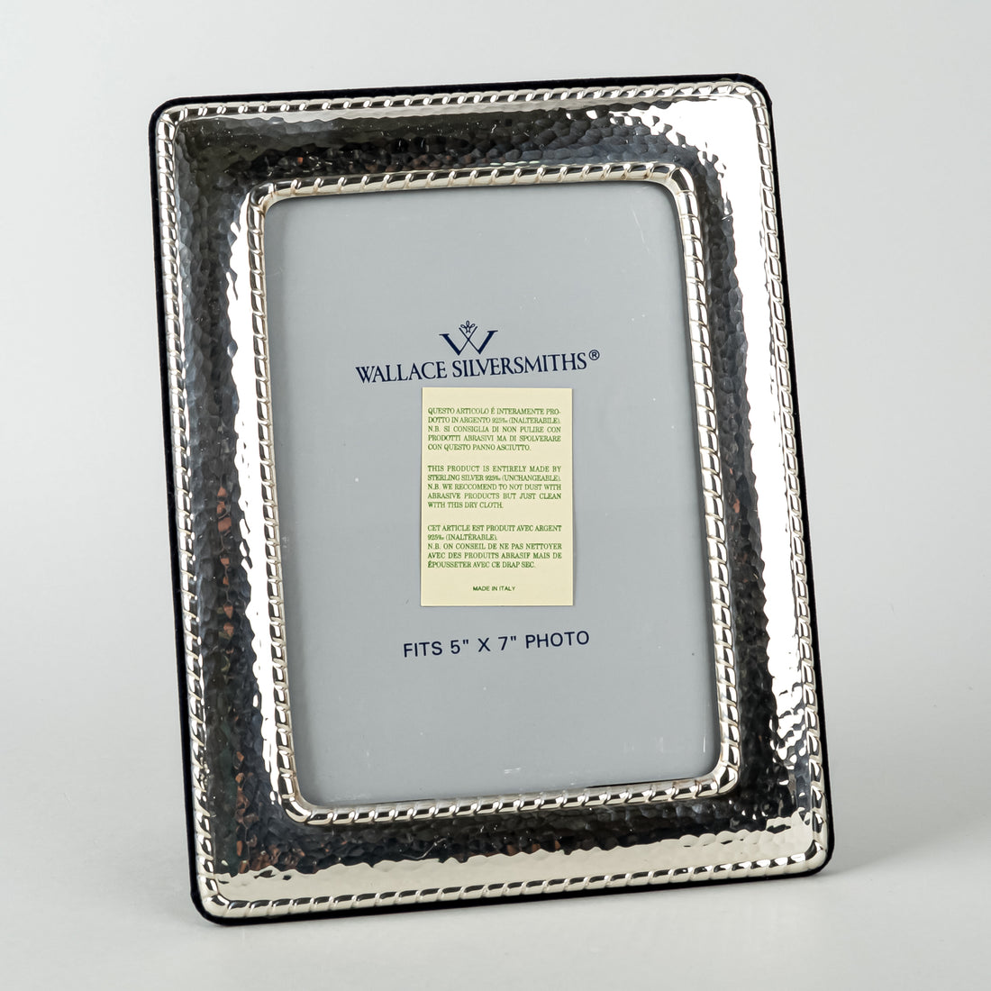 WALLACE Hammered Effect Sterling 5x7 Photo Frame