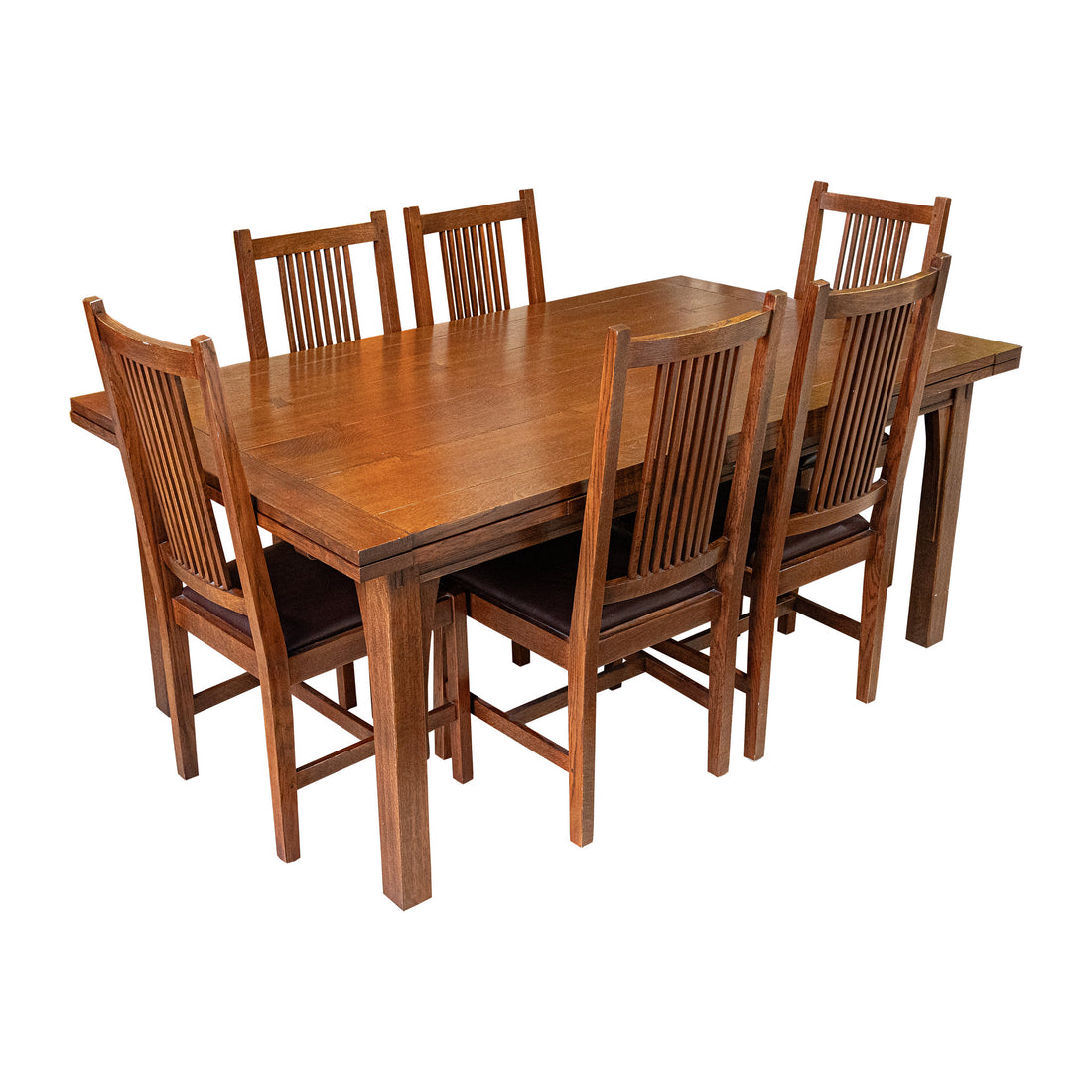 STICKLEY Draw Top Oak Table With 6 Side Chairs