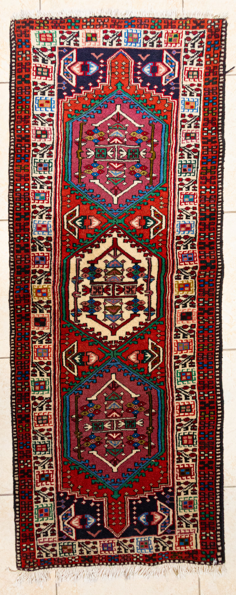 Hand Knotted Wool Isfahan Persian Runner