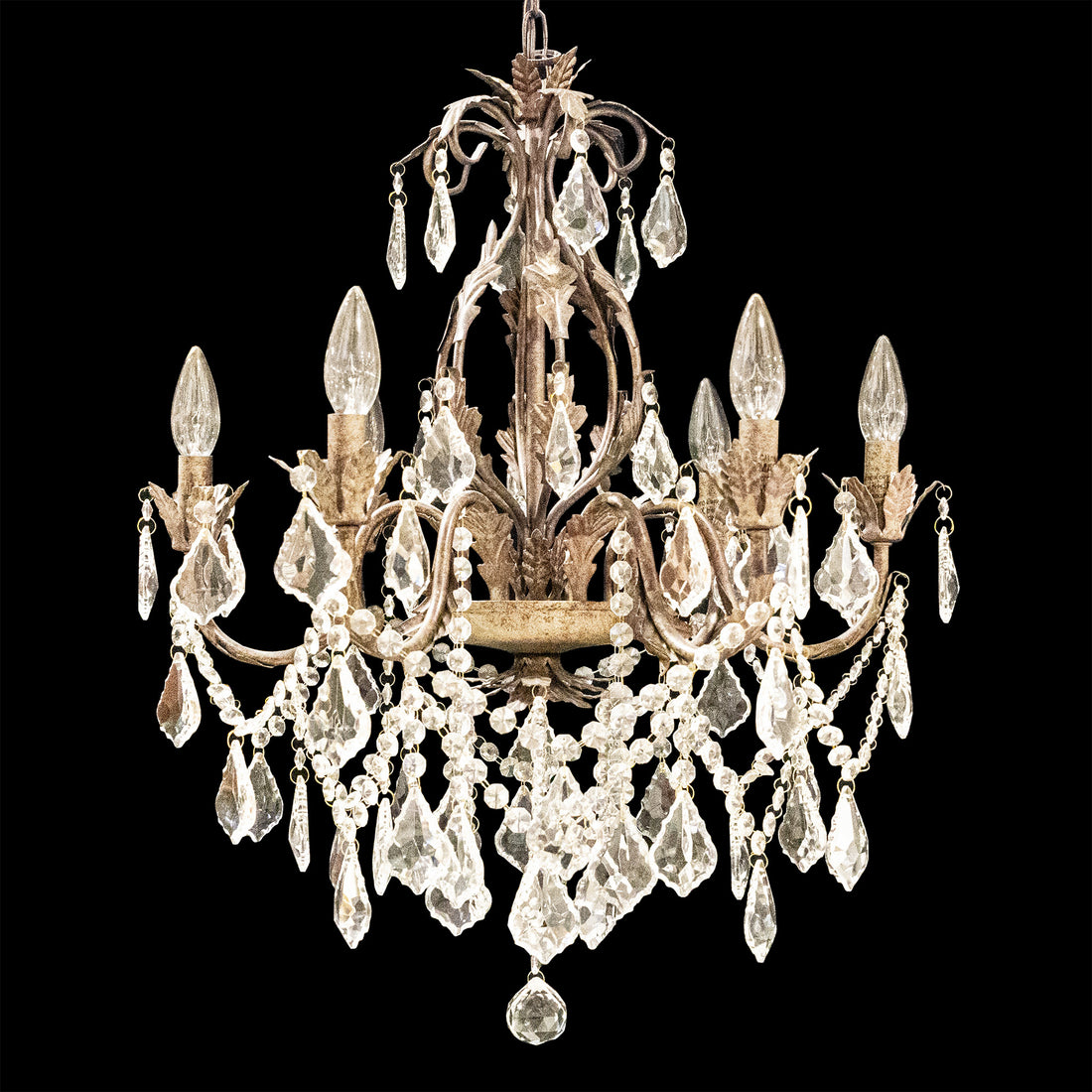 Metalwork 6 Light Chandelier           With Drops