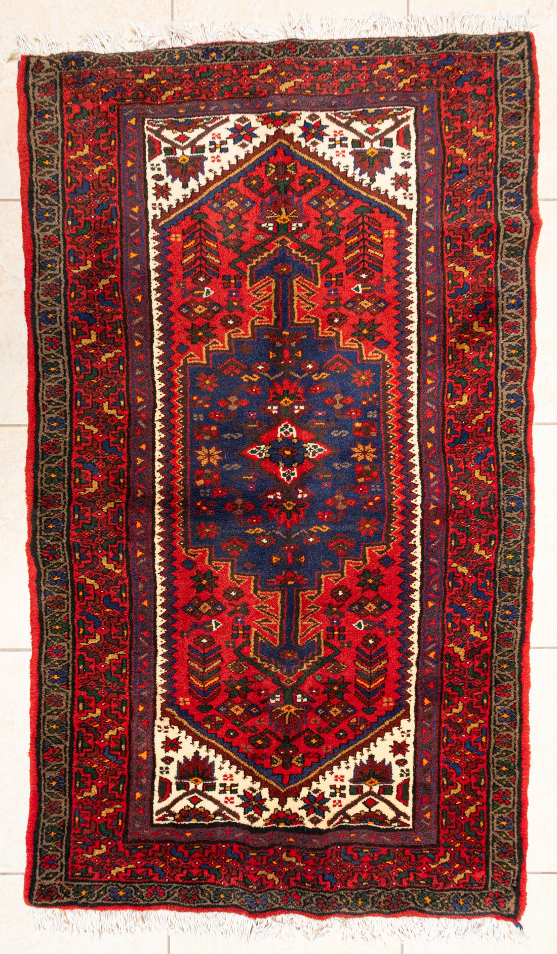 Hand Knotted Wool Zanjan Persian Rug      72"x38" Deep Pile