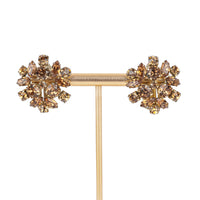 SHERMAN Brooch And Clips Set - Bronze Rhinestone