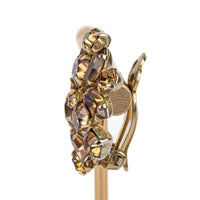 SHERMAN Brooch And Clips Set - Bronze Rhinestone