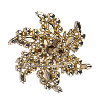 SHERMAN Brooch And Clips Set - Bronze Rhinestone