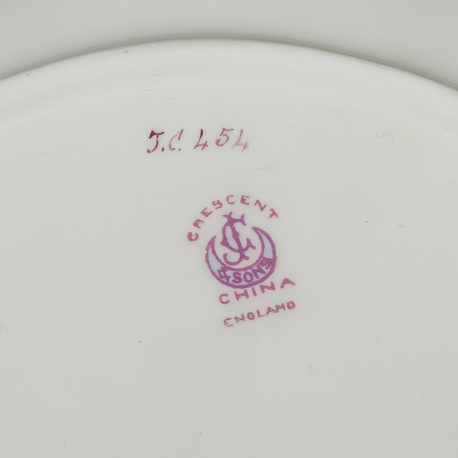GEORGE JONES & SONS Crescent China Hand Painted Floral Serving Dish