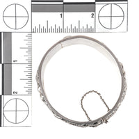 835 Silver Repousse  Hinged Bangle - Fruits & Foliage