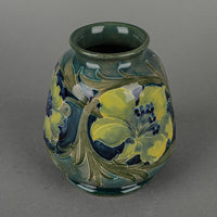 William MOORCROFT Floral Blue/Green Ground Vase