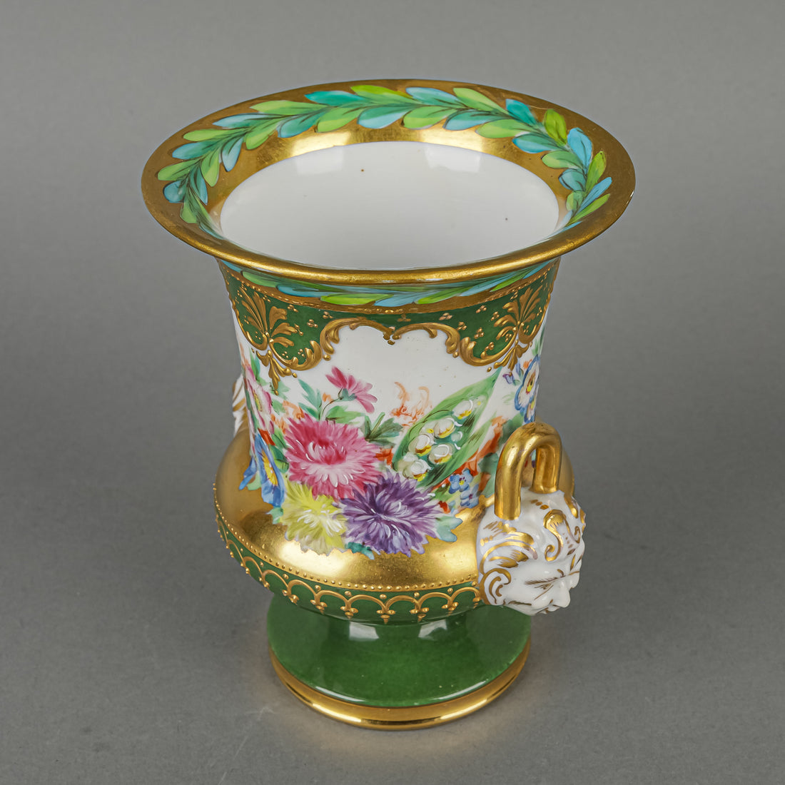 LIPPERT & HAAS Sclaggenwald Dresden Hand Painted Floral Urn Vase