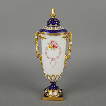 ROYAL WORCESTER Hand Painted Floral Lidded Cabinet Vase 2366
