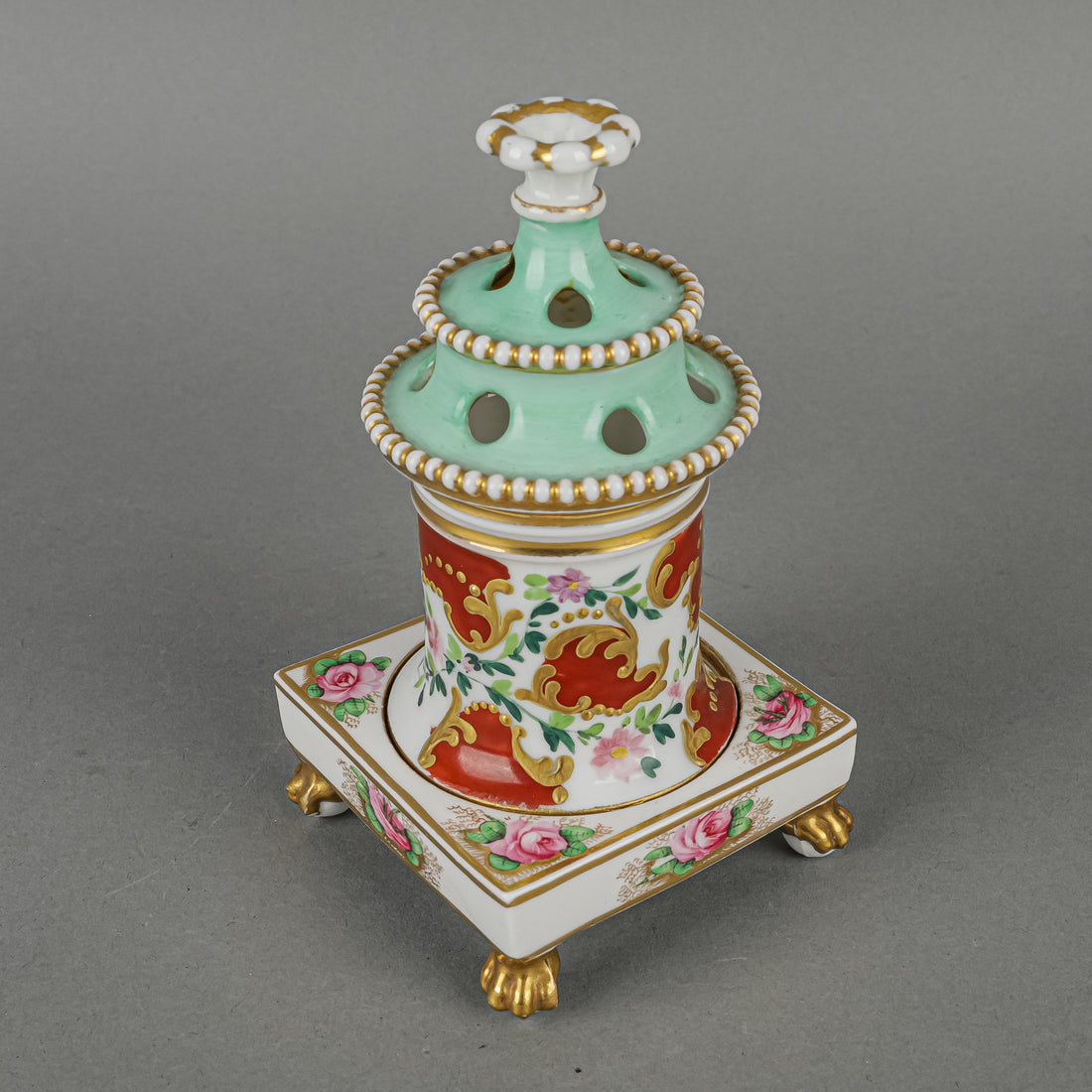 SPODE Hand Painted Floral Veilleuse/Night Light 2 Pieces