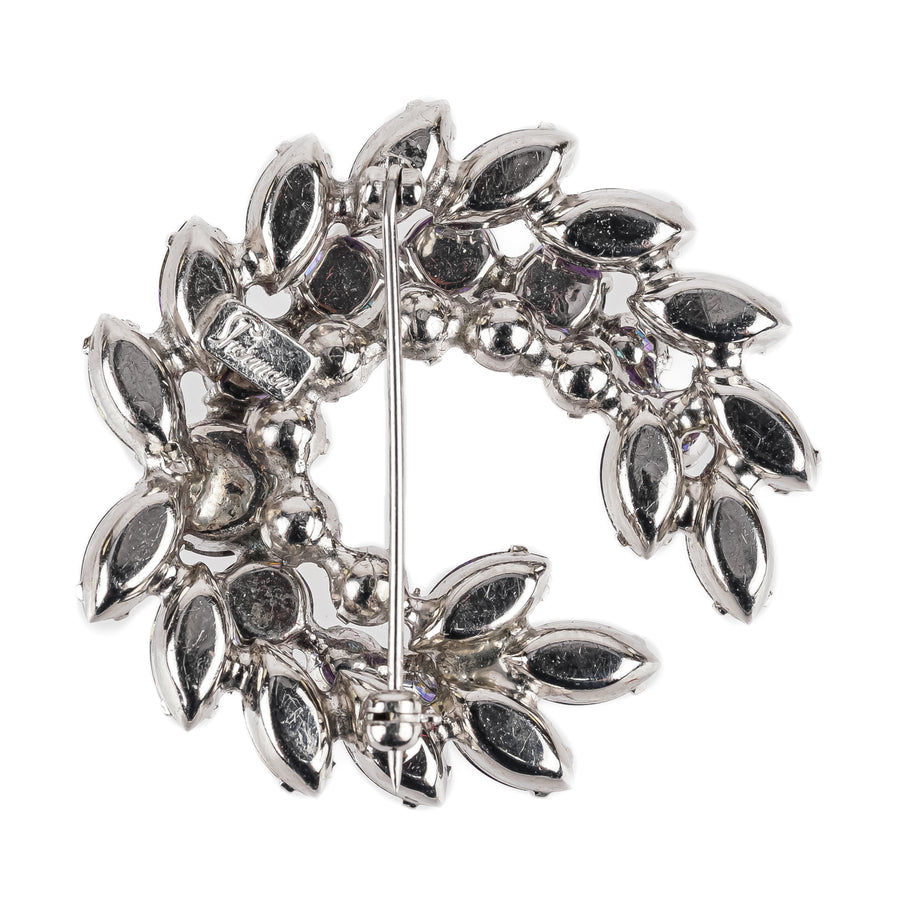 SHERMAN Brooch - Purple Rhinestone Wreath