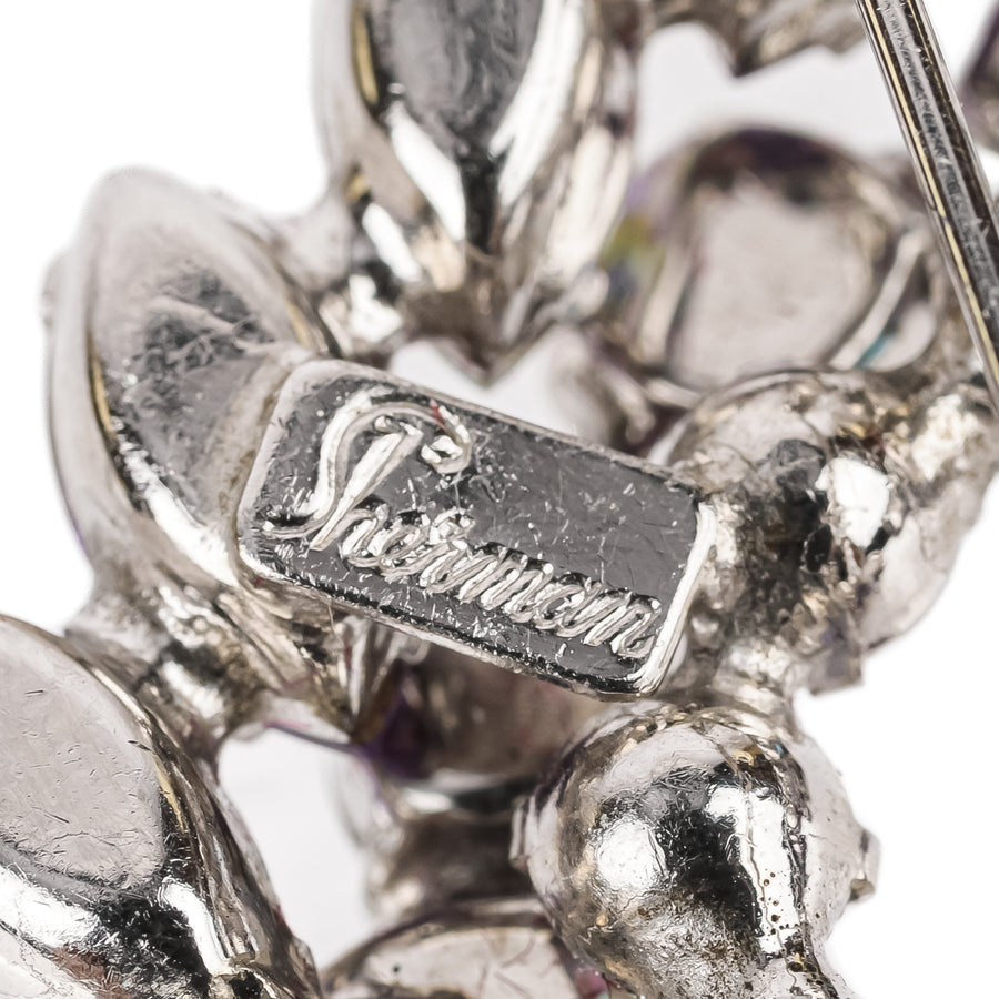 SHERMAN Brooch - Purple Rhinestone Wreath
