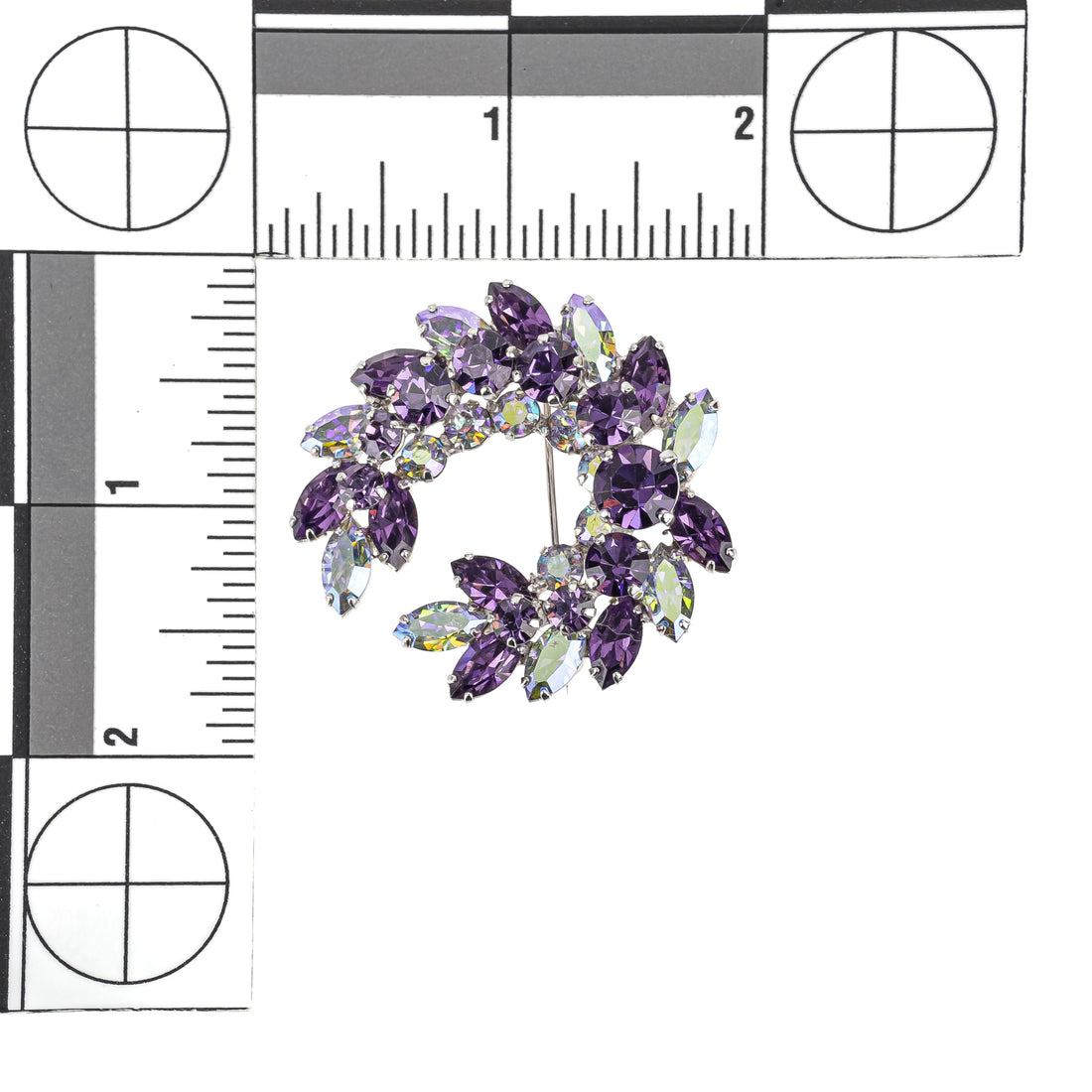 SHERMAN Brooch - Purple Rhinestone Wreath