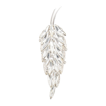 SHERMAN Brooch - Clear Rhinestone Leaf