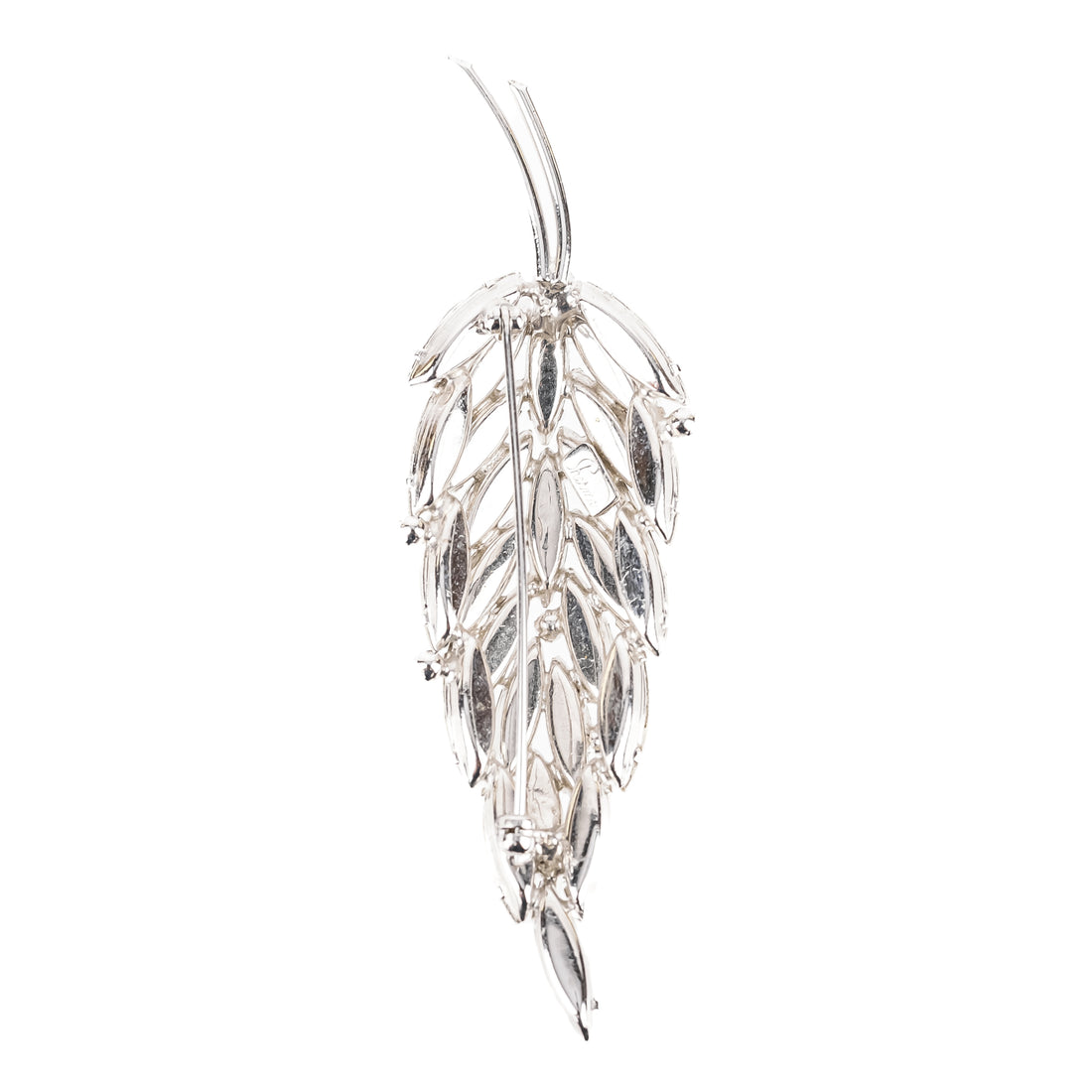 SHERMAN Brooch - Clear Rhinestone Leaf