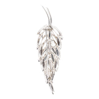 SHERMAN Brooch - Clear Rhinestone Leaf