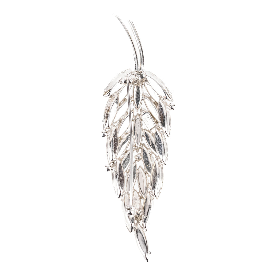 SHERMAN Brooch - Clear Rhinestone Leaf
