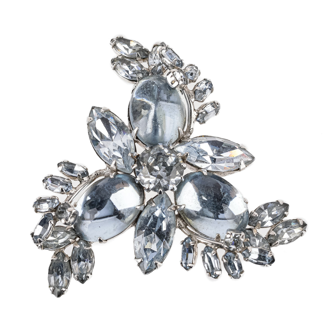 SHERMAN Brooch  - Blue Cabochon Rhinestone
