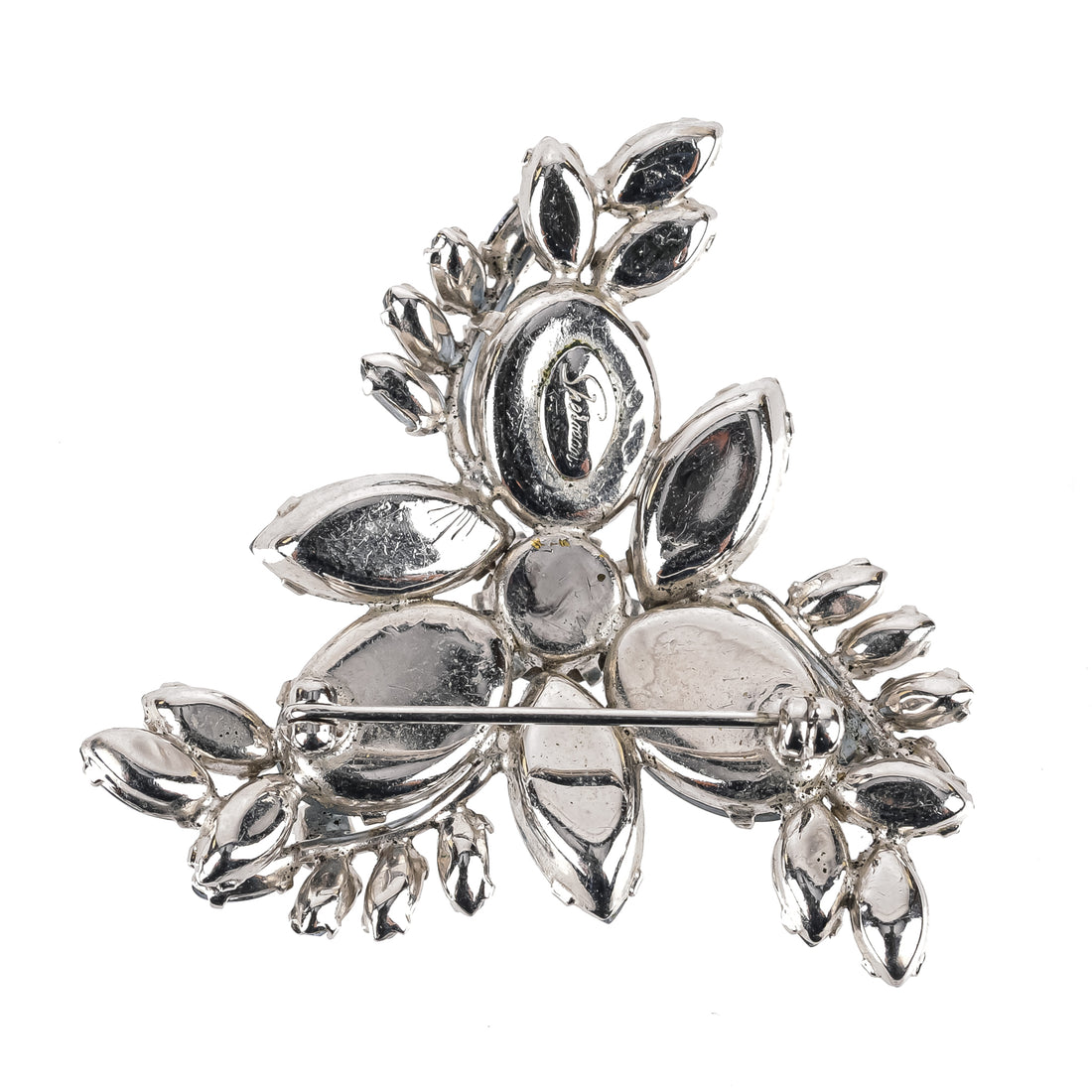 SHERMAN Brooch  - Blue Cabochon Rhinestone